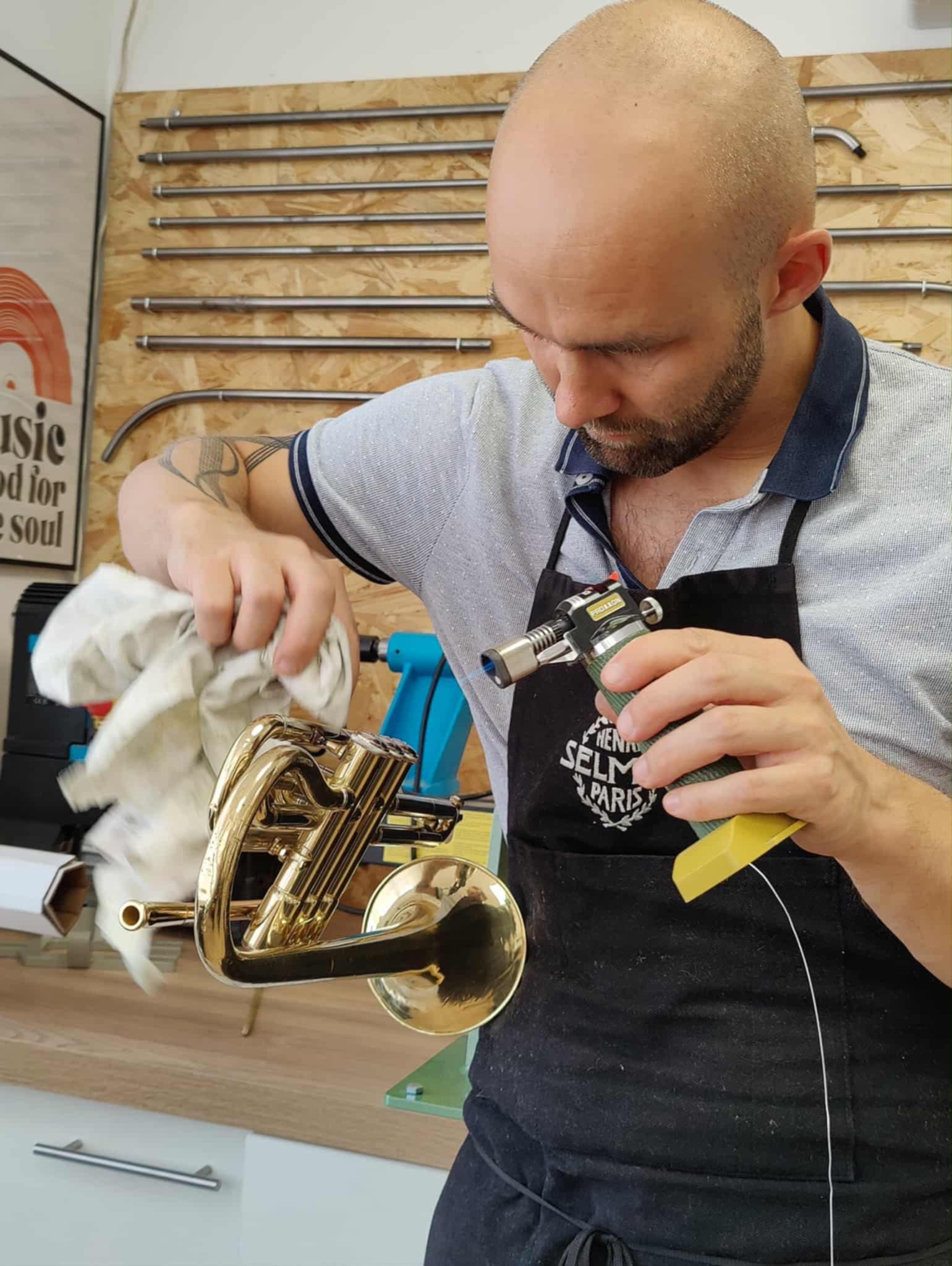 Rénovation d'une trompette par Sylvain Lecocq, Pessac 2025